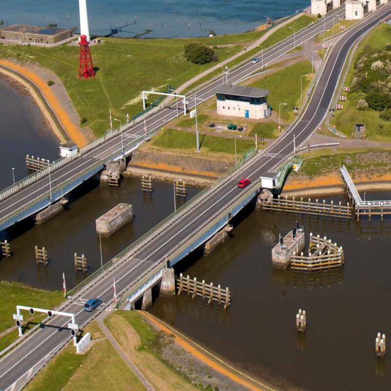 Bridges at Den Oever on the Afsluitdijk